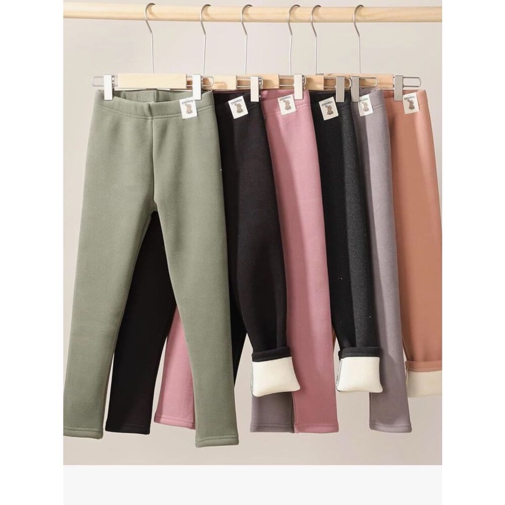 New Chicduo 6 Pack Girls Winter Fleece‎ Lined Leggings Girls Warm Pants
